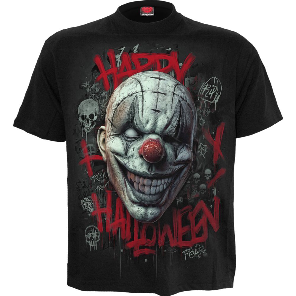 Spiral - Happy Horroween Heren Tshirt - Zwart